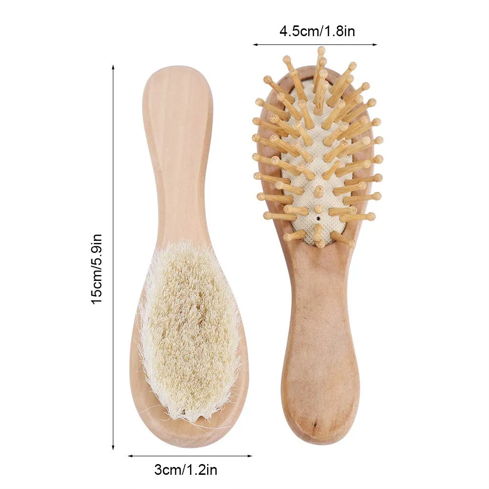 Garosa brosse à cheveux bébé poils de chèvre et bois