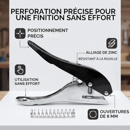 Garosa perforatrice manuelle 8 mm, alliage de zinc