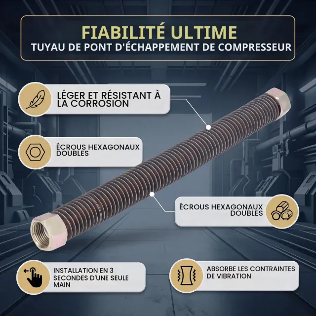 Garosa tuyau de refoulement compresseur 12 mm 3/4-16UNF