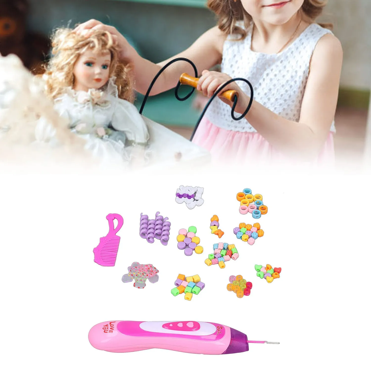 Garosa tresseuse électrique DIY pour cheveux, kit enfant