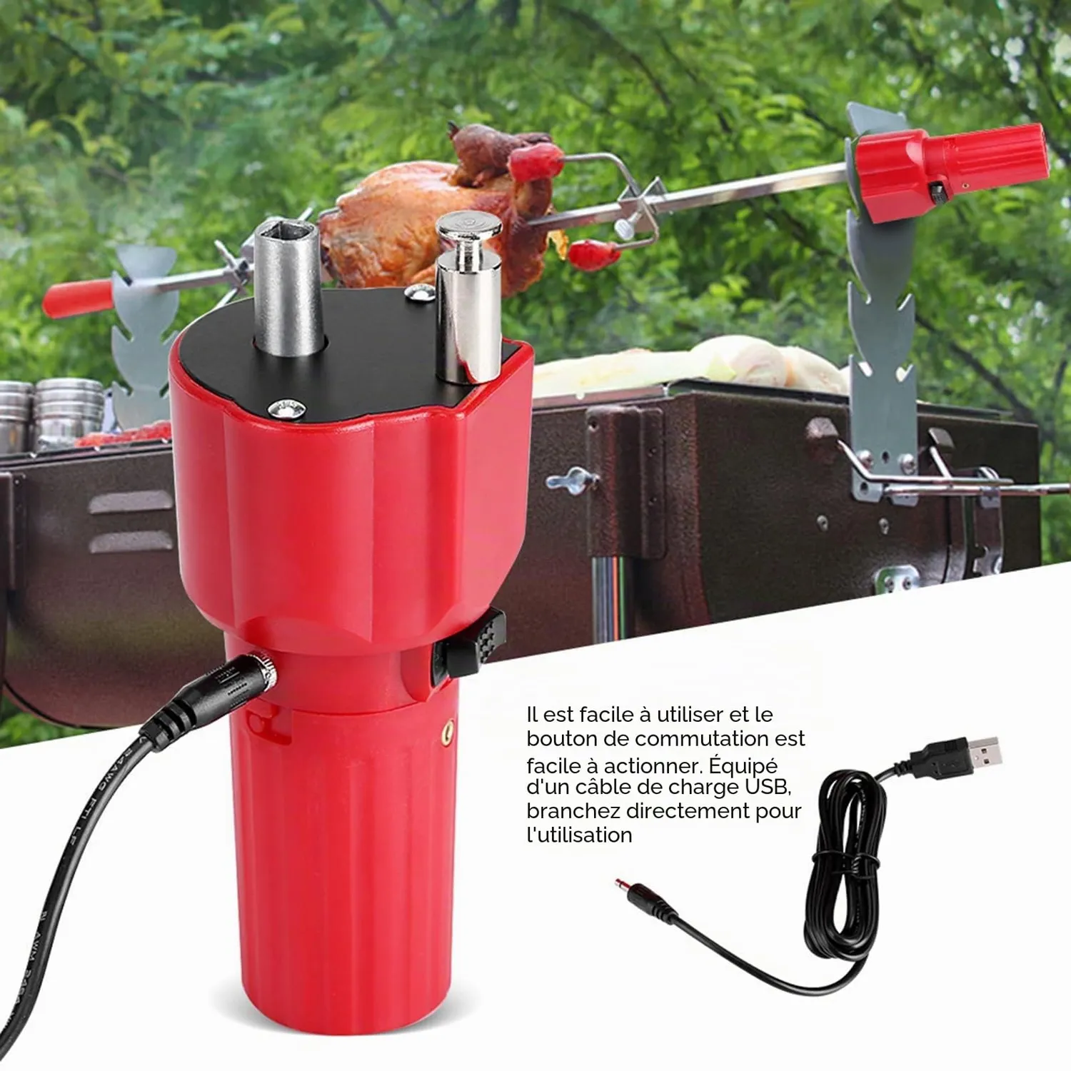 Garosa moteur de tournebroche électrique USB 5 V 4,2 tr/min