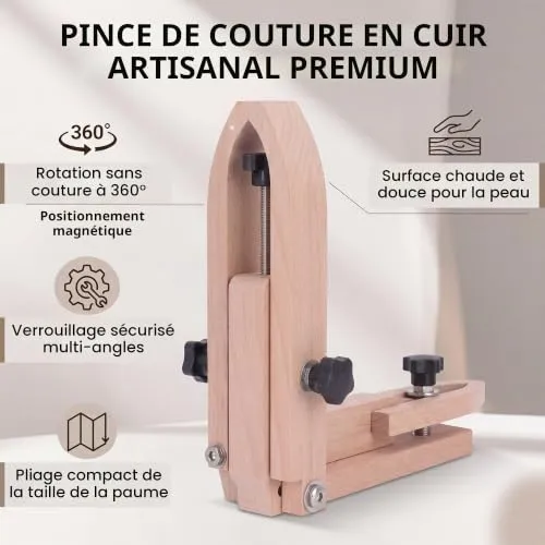 Garosa poney de couture en hêtre pliable rotatif pour cuir