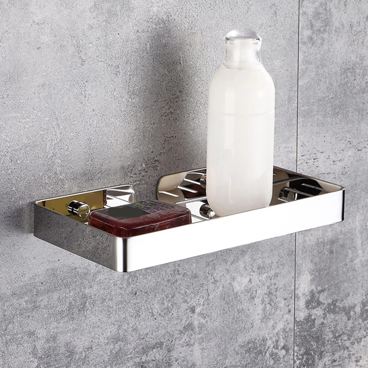 Garosa étagère de salle de bain porte-savon murale argentée 23 cm, acier inoxydable 304