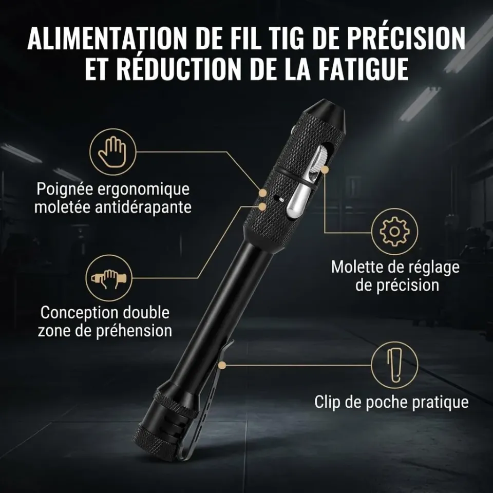 Garosa stylo de soudage TIG alimentation fil 1 à 3,2 mm noir