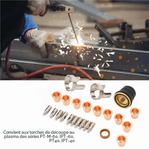 Garosa kit consommables de découpe plasma 24 pièces IPT-60 PT-60