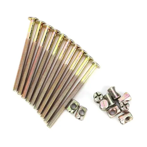 Garosa boulons de meubles M6 100 mm, lot de 10 zingués
