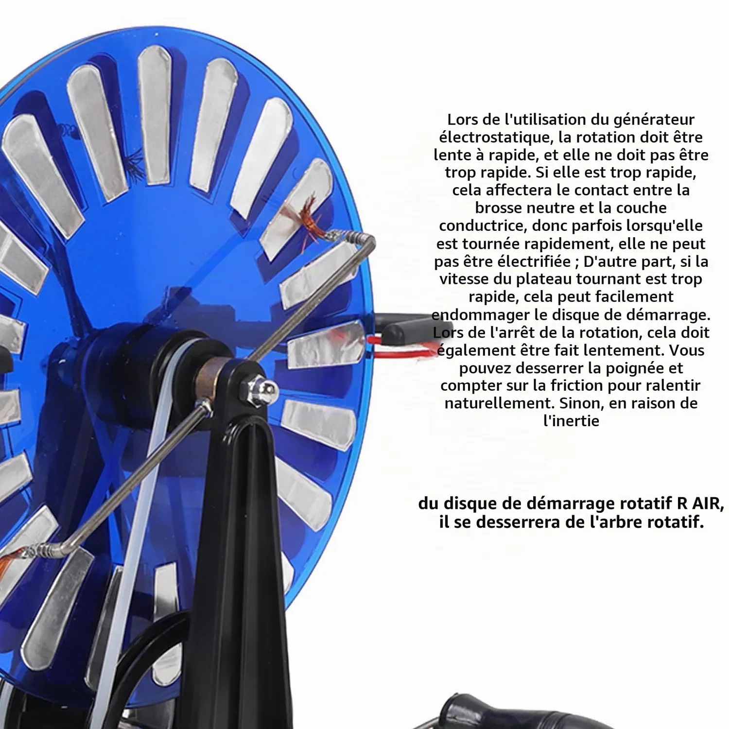 Garosa générateur Wimshurst électrostatique PVC manuel