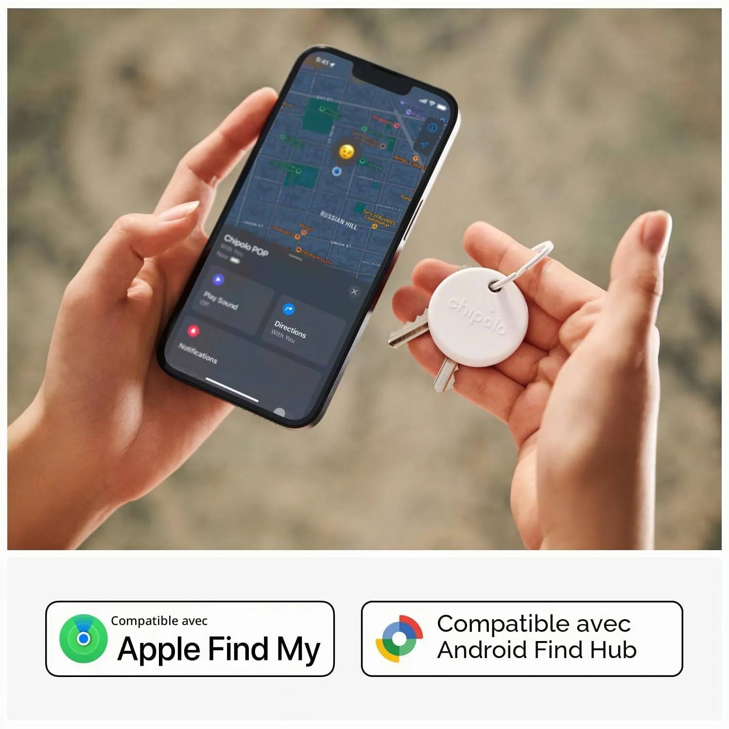 Chipolo Pop tracker Bluetooth blanc IP55