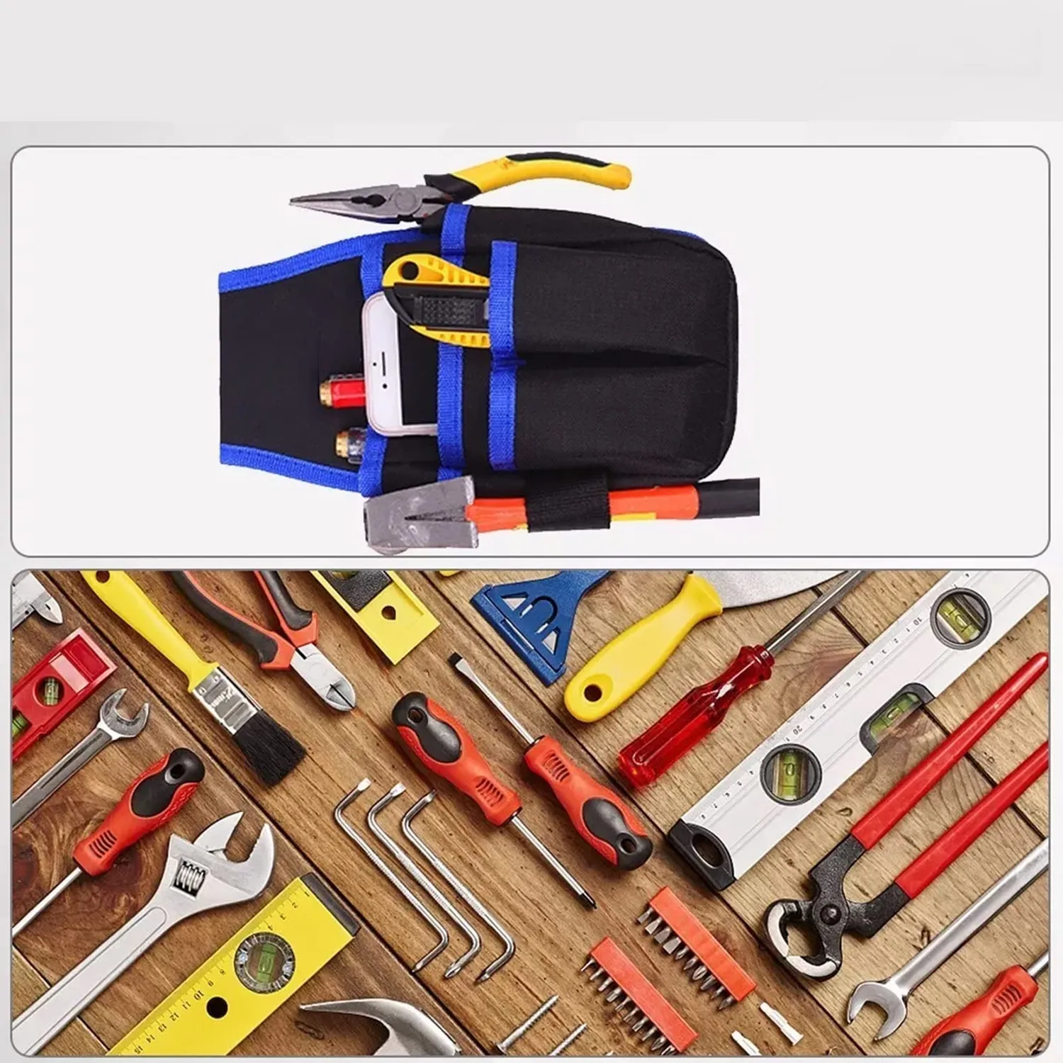 Garosa pochette à outils bleue ceinture multi-poches