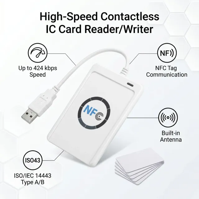 Garosa ACR122U lecteur RFID NFC 13,56MHz USB + 5 cartes IC