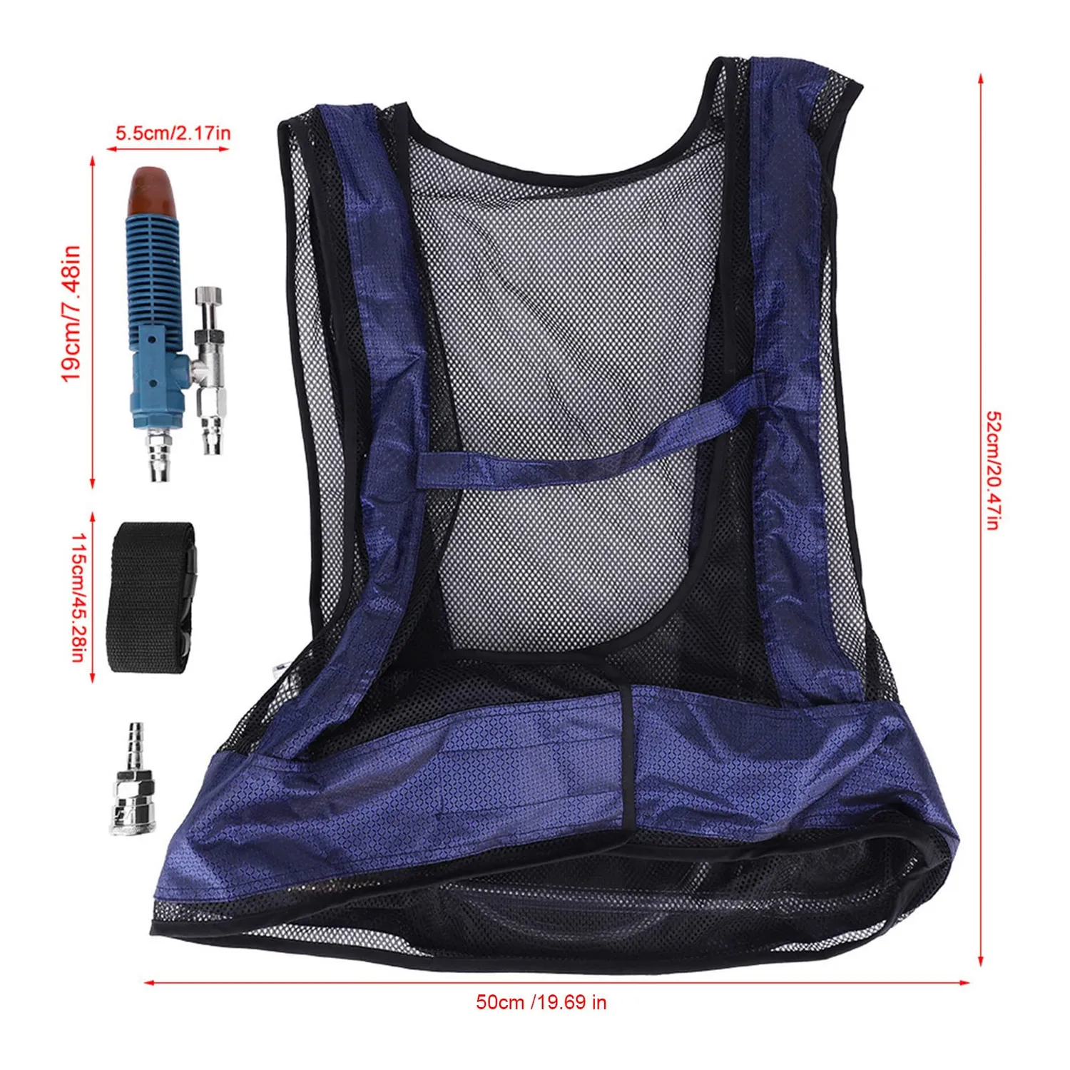 Garosa gilet de refroidissement à air comprimé réglable