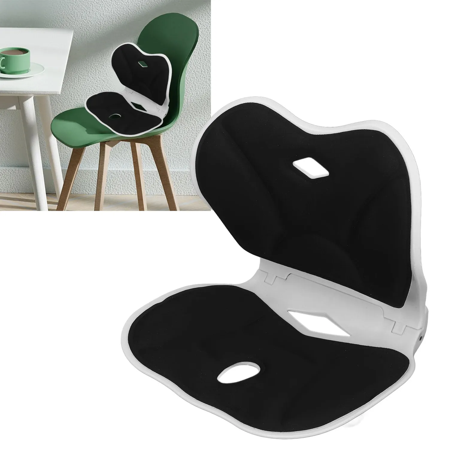 Garosa coussin correcteur posture lombaire noir pliable dossier