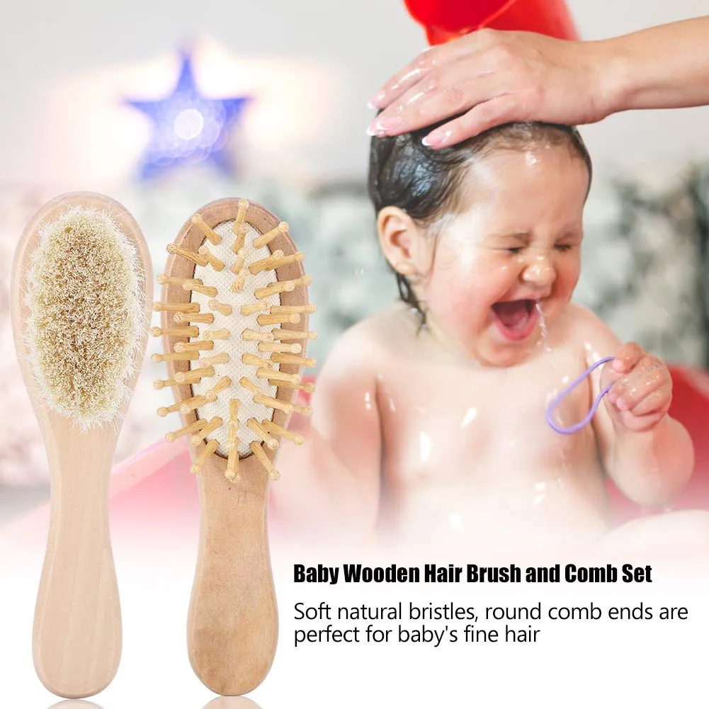 Garosa brosse à cheveux bébé poils de chèvre et bois