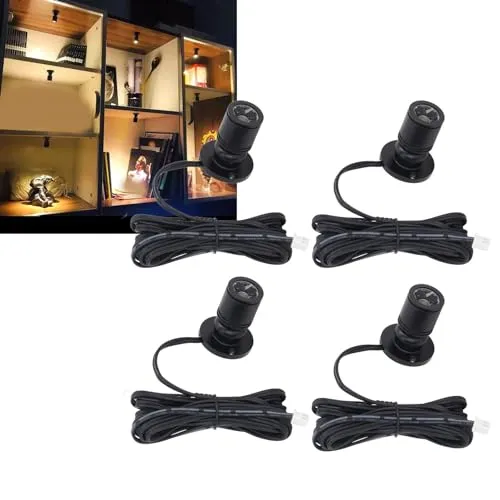 Garosa mini projecteurs LED USB 5 V noirs 4 pièces dimmables