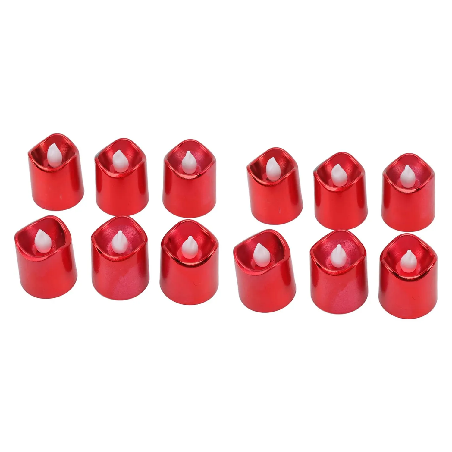 Garosa Bougies chauffe-plat LED rouges 12 pièces lumière chaude