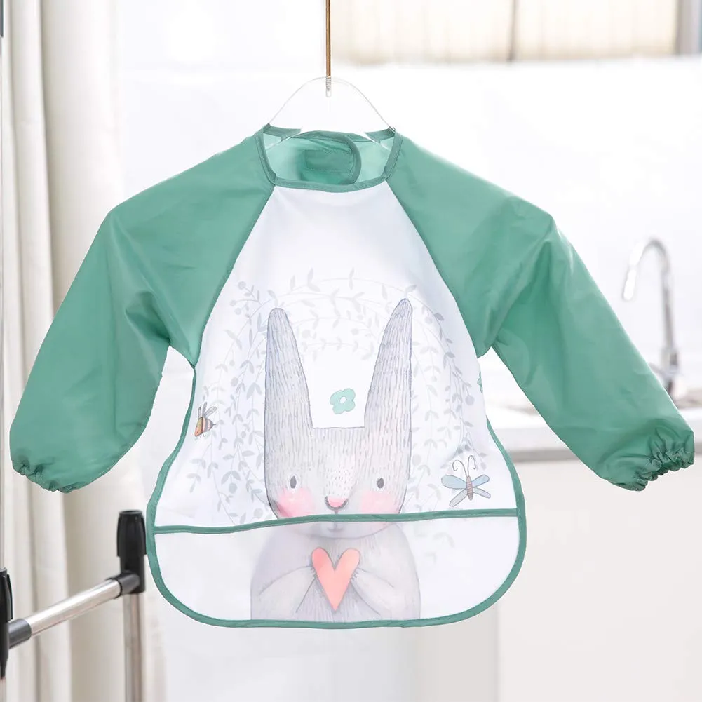 Garosa bavoir bébé manches longues lapin vert imperméable