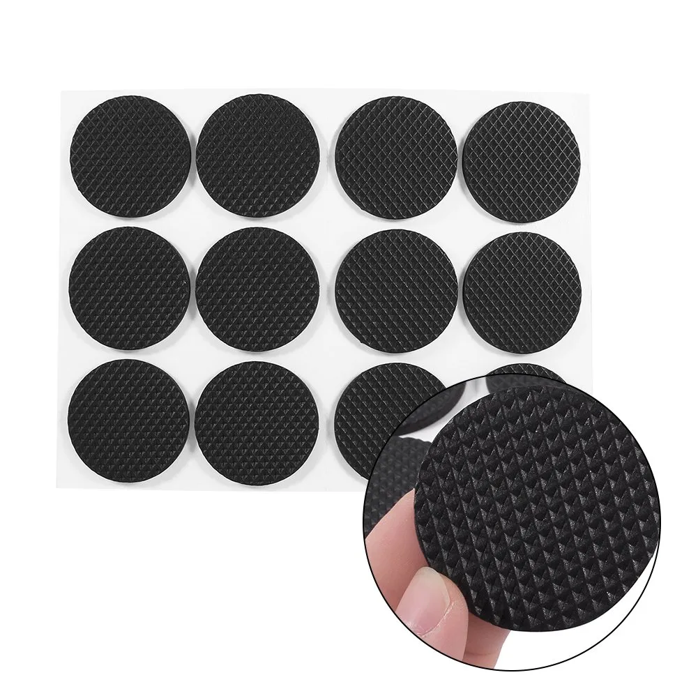Garosa patins en caoutchouc autocollants ronds 12 pièces noirs