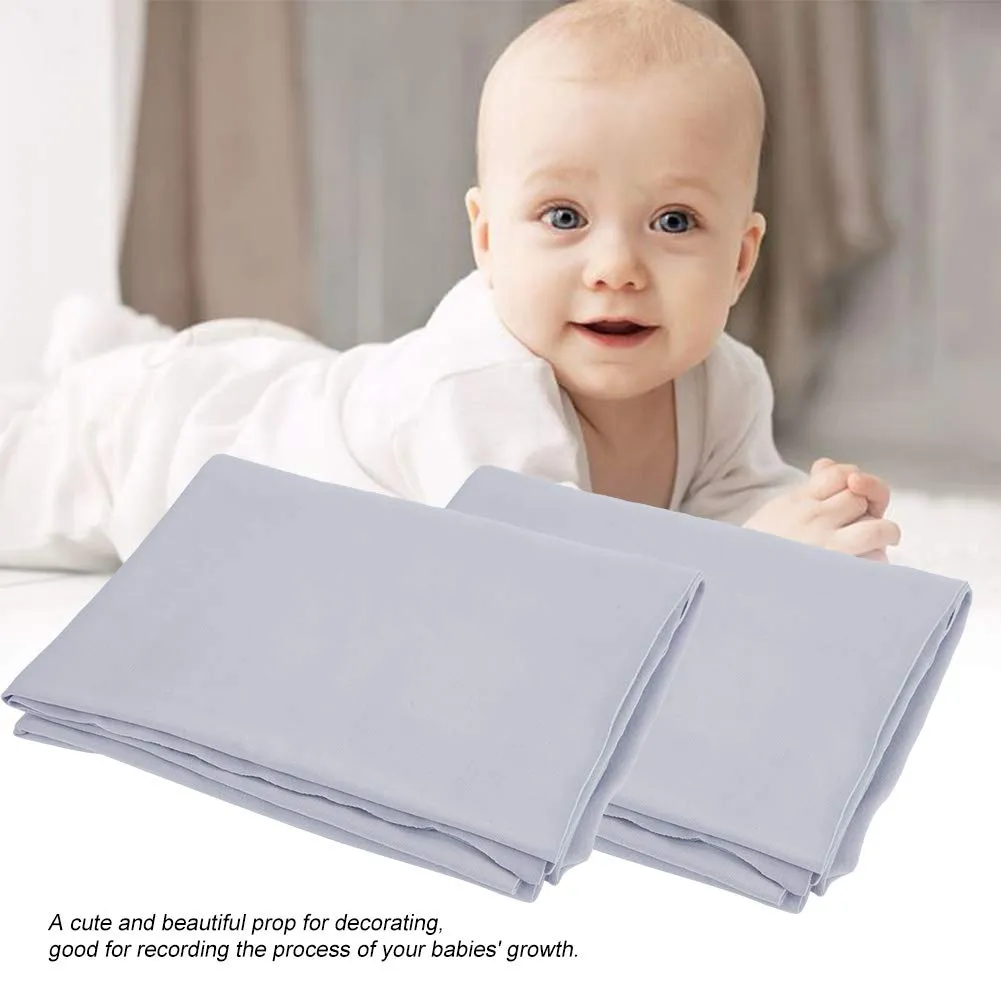 Garosa wrap photo nouveau-né en velours extensible, 120 × 120 cm, gris