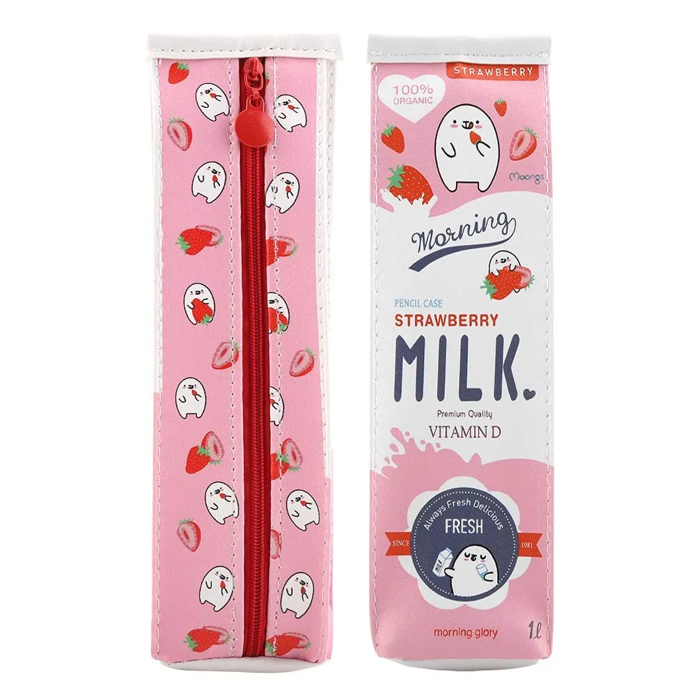Garosa trousse à crayons 22 × 6,5 × 6 cm rose en PU