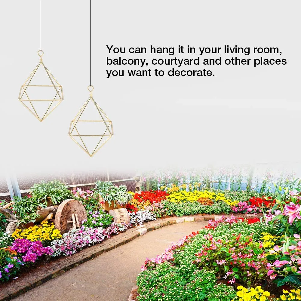 Garosa porte-plante triangle géométrique doré en fer pour plante aérienne