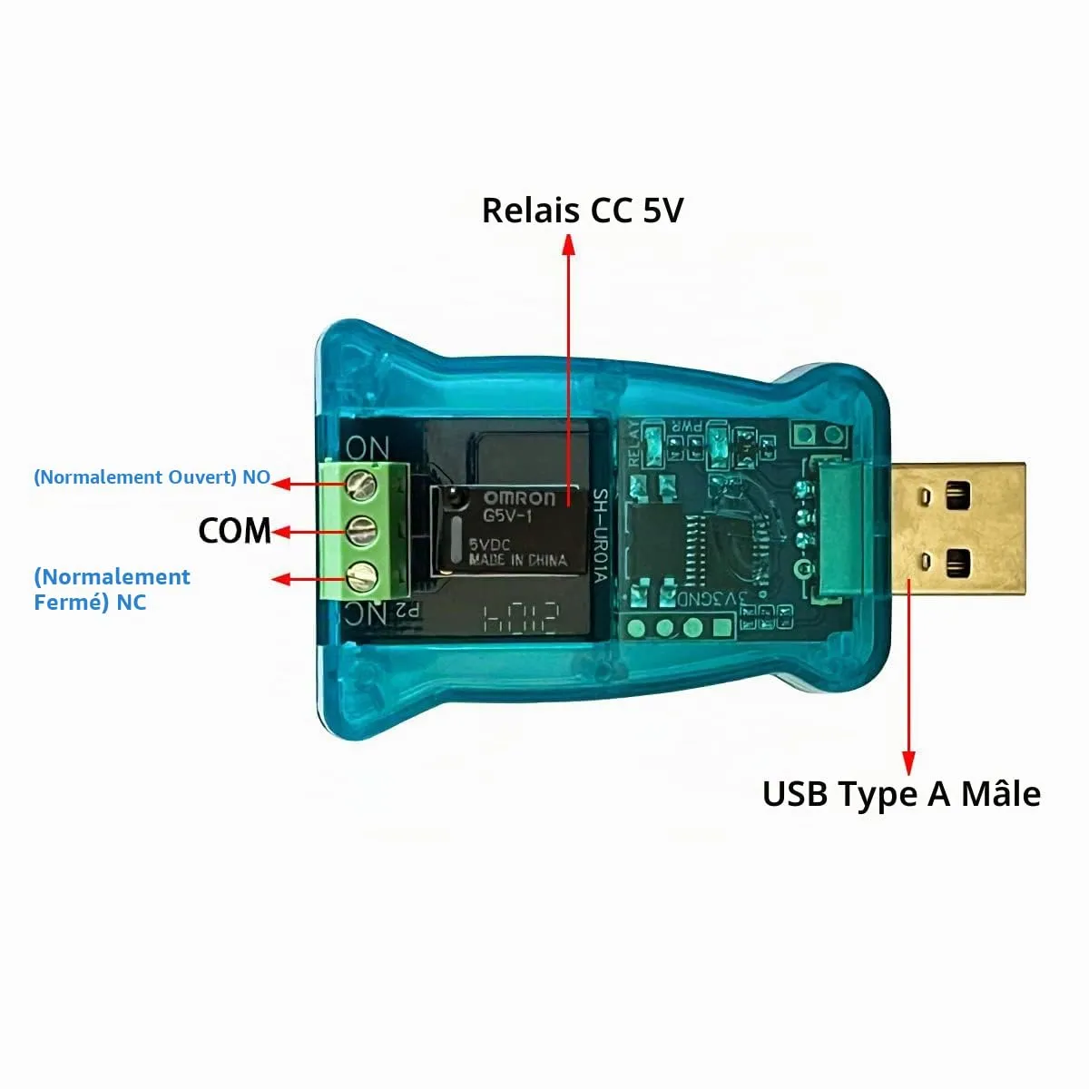 DSD TECH SH-UR01A contrôleur de relais USB 1 canal