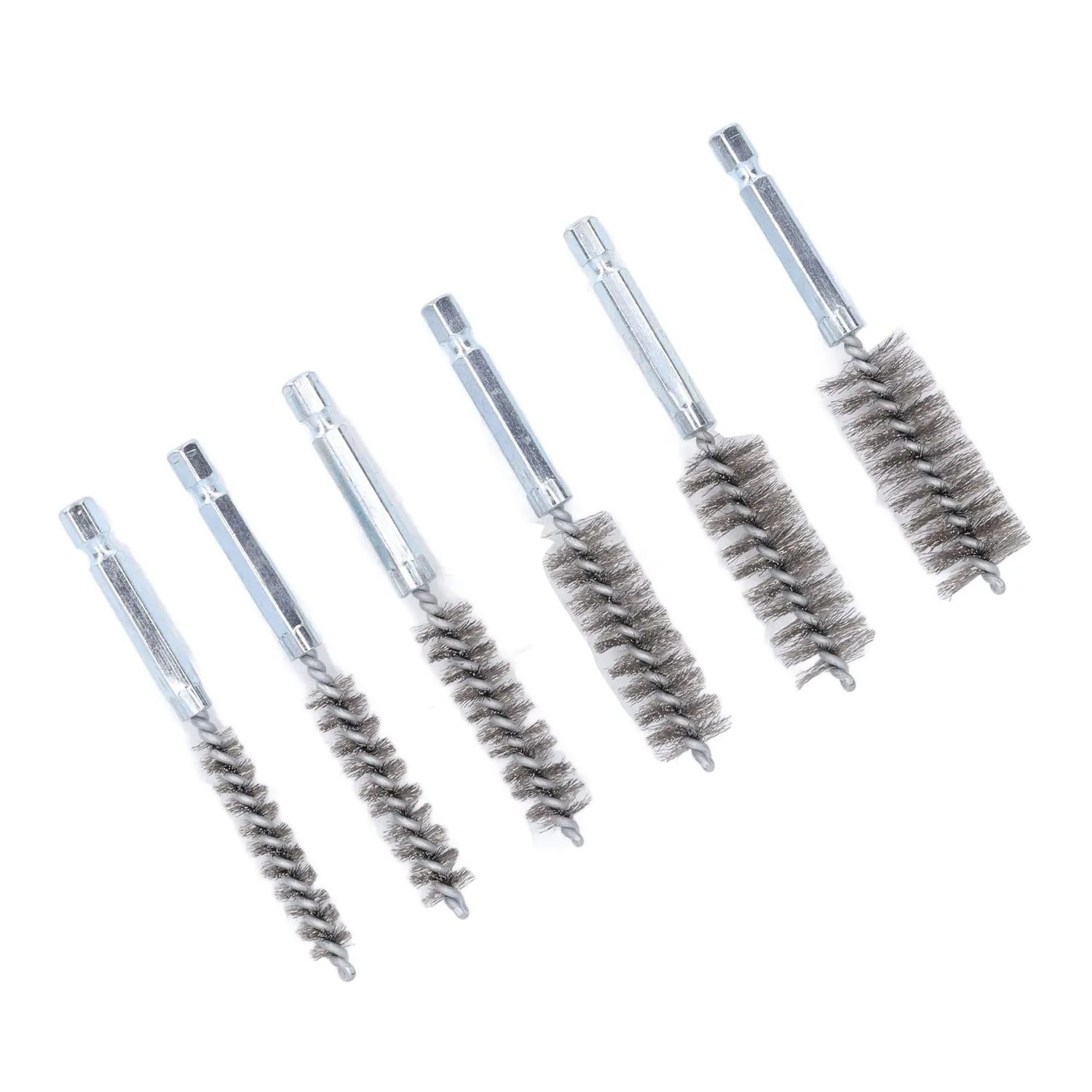 Garosa brosses d’alésage 6 tailles fil d’acier argent 6 pièces