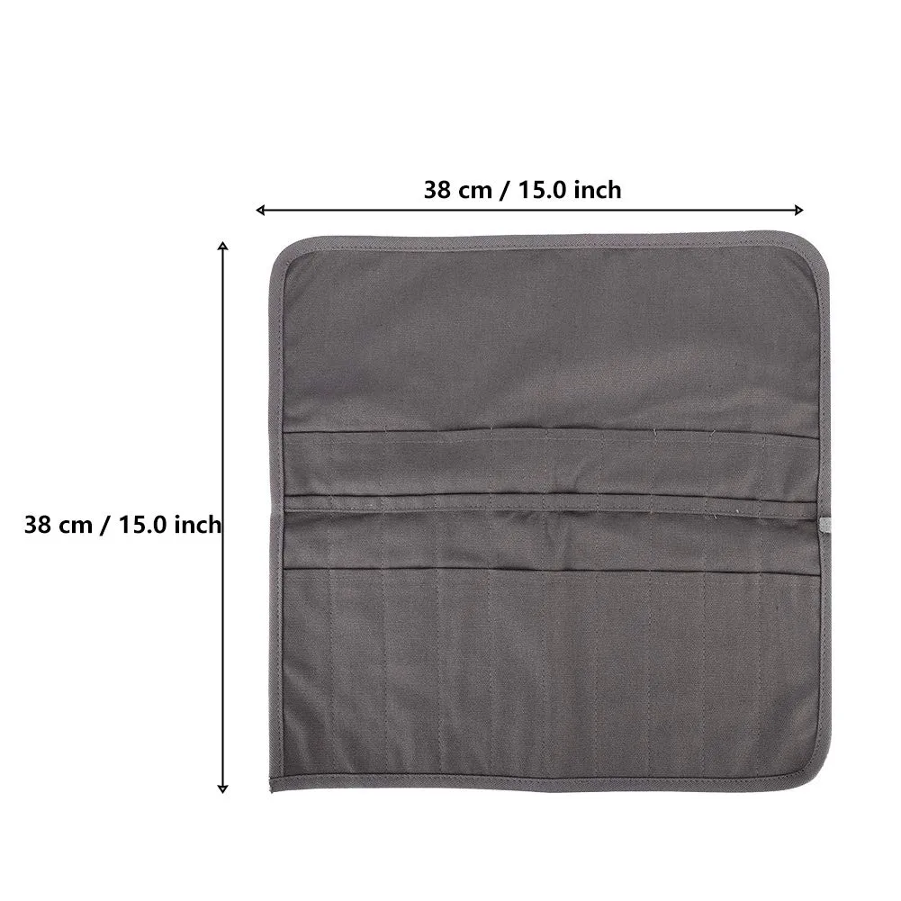 Garosa 38x38cm trousse pinceaux enroulable toile grise