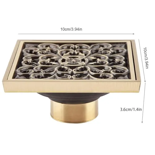 Garosa drain de sol laiton antique 10 cm, grille filtrante