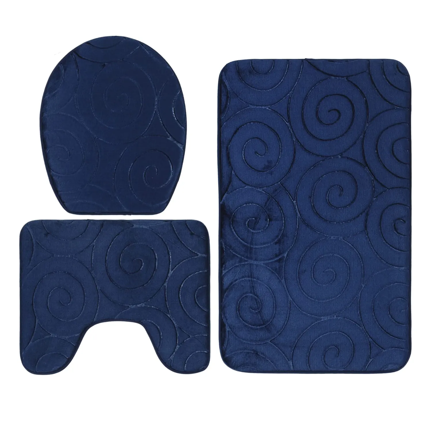 Garosa tapis de salle de bain lot de 3 noir et blanc absorbant