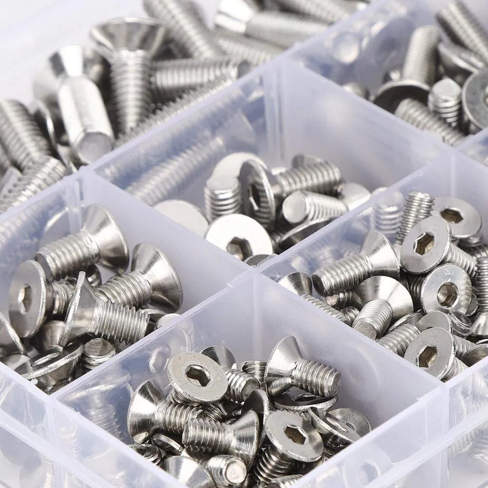 Garosa assortiment de vis à six pans creux M4 M5 M6 260 pièces inox A2-70