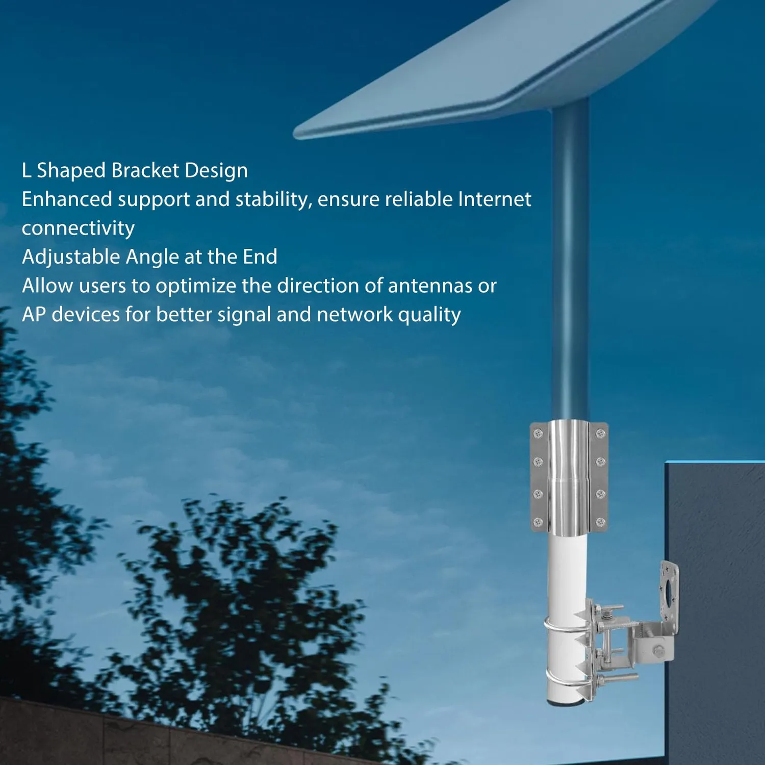 Garosa STL T01 Kit Support Antenne Poteau Inoxydable