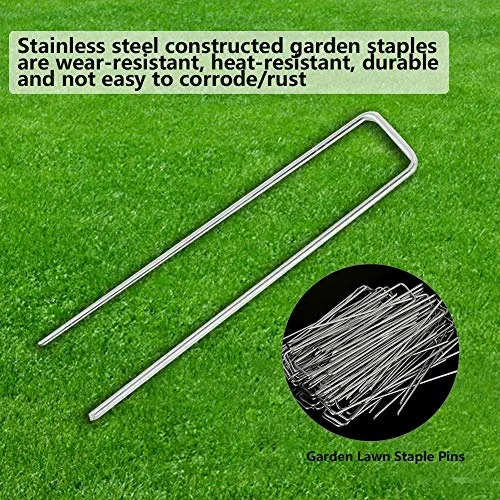 Garosa piquets en U gazon inox 100 pièces 15,2 cm