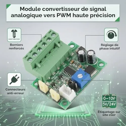 Garosa convertisseur tension analogique 0-5/10 V en PWM réglable