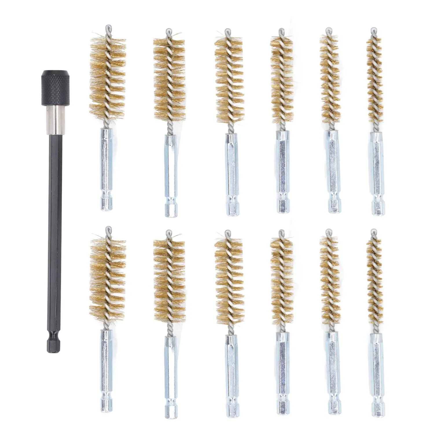 Garosa brosses alésage laiton 13 pièces tige 1/4 pouce