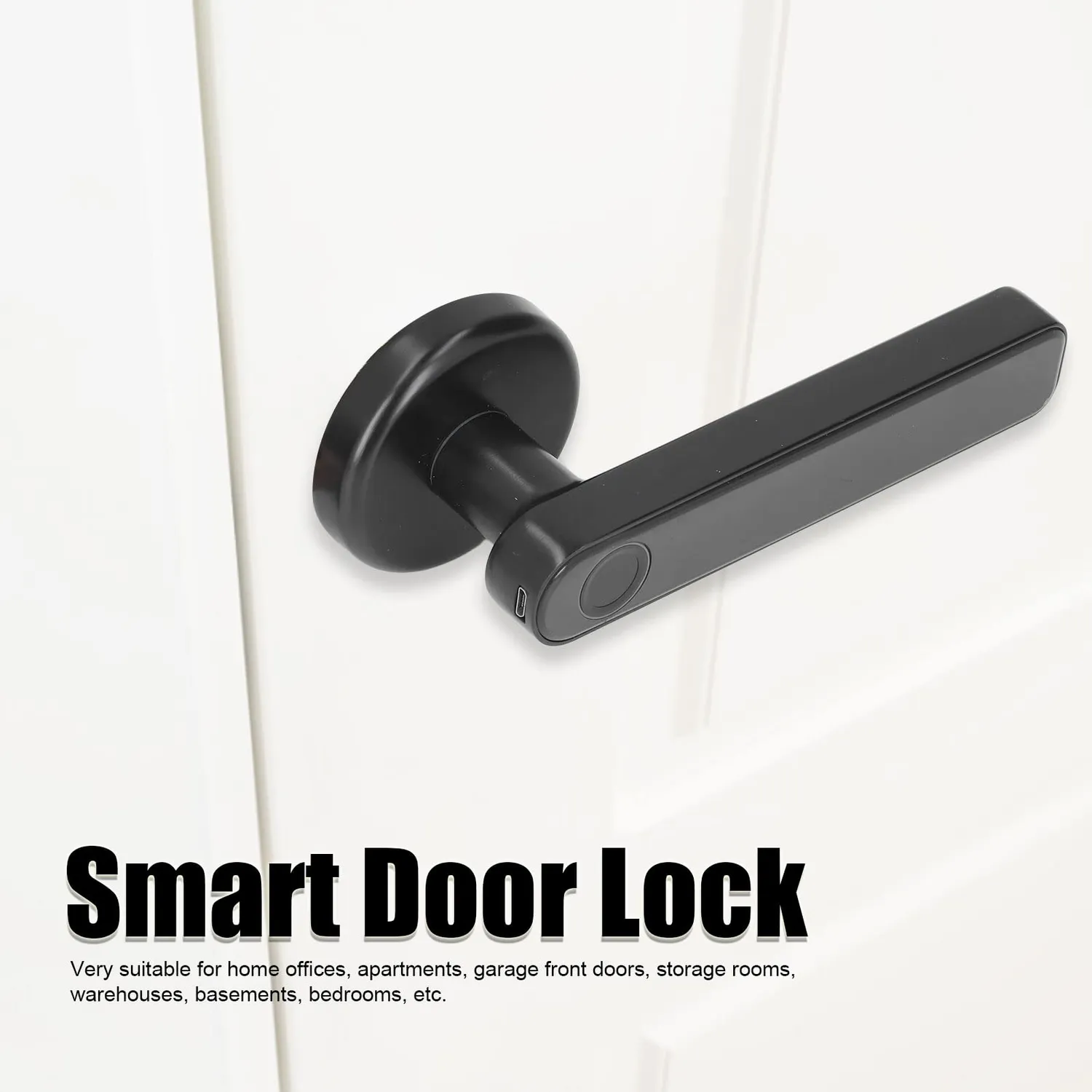 Garosa serrure intelligente à empreinte digitale noire pour porte