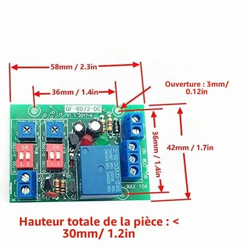 Garosa RD72-DC-12V module relais cyclique 12 V temporisé