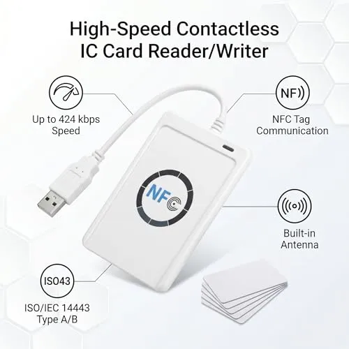Garosa ACR122U lecteur RFID NFC 13,56MHz USB + 5 cartes IC