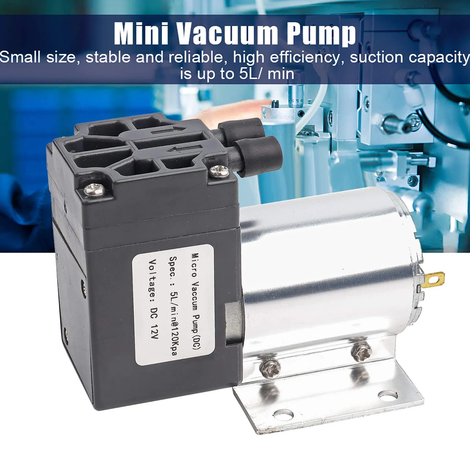 Garosa mini pompe à vide 12V 5L/min 120kPa avec support