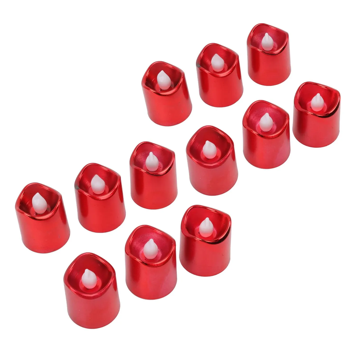 Garosa Bougies chauffe-plat LED rouges 12 pièces lumière chaude