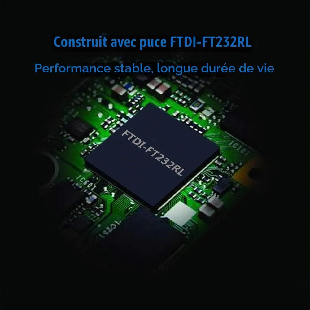 DSD TECH SH-RS232A câble USB vers RS232 DB9 mâle 1,8 m FTDI