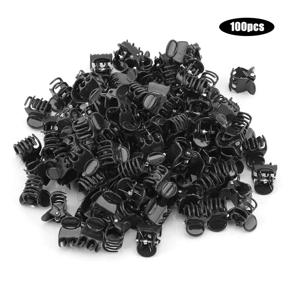 Garosa clips pour orchidées 100 pièces noirs 1,8 × 1,5 cm
