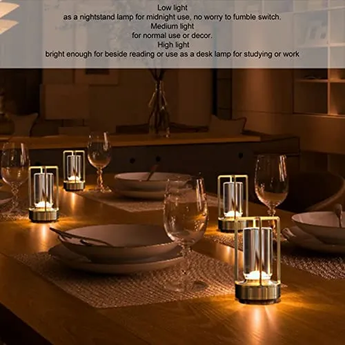 Garosa lampe de table LED tactile sans fil 3 couleurs cristal
