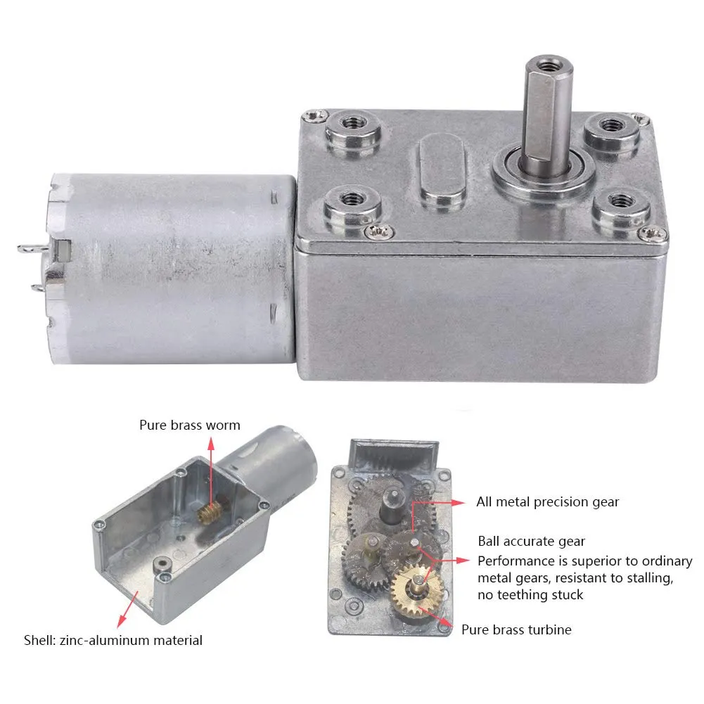 Garosa motoréducteur 12V 6mm 5-150 RPM silencieux